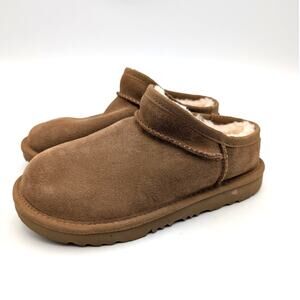 UGG Classic Faux Shearling Slipper Round Toe Unisex Kids Chestnut Sz US1 EU32.5
